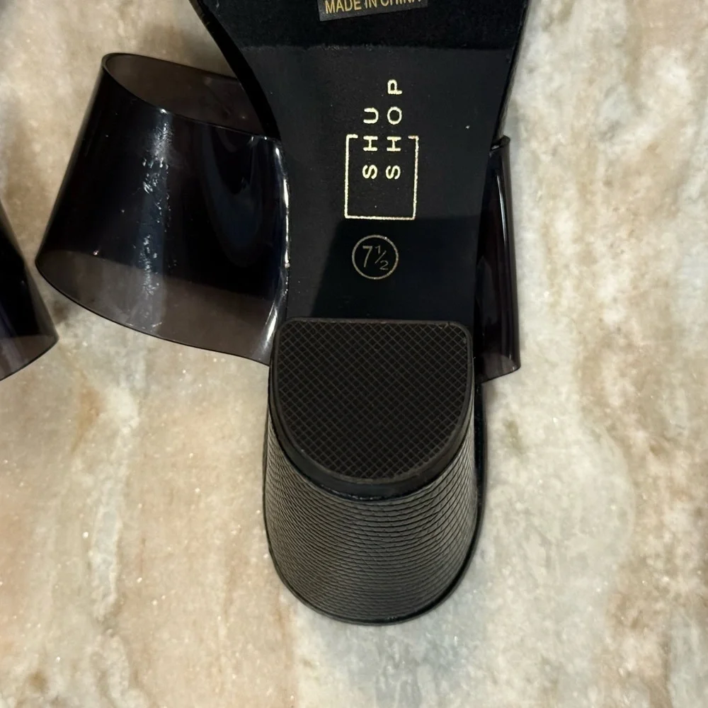 Women’s SHUSHOP Gabrielle black heeled sandals- Size 7.5